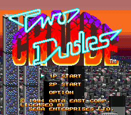 Two Crude Dudes (USA) Title Screen